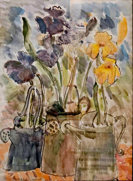 Iris With Watering Cans by Richard Chrisp