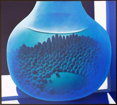Stones In A Blue Bottle - Framed