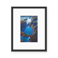 Three Rock Pools and Lava Flow - First Edition - Framed